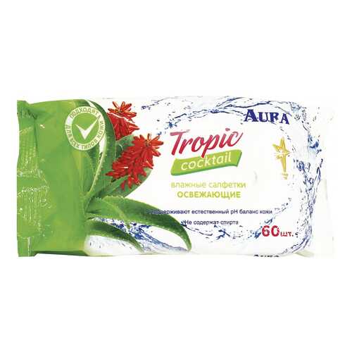 Влажные салфетки Aura Tropic Cocktail 5793 60 шт в Тенториум